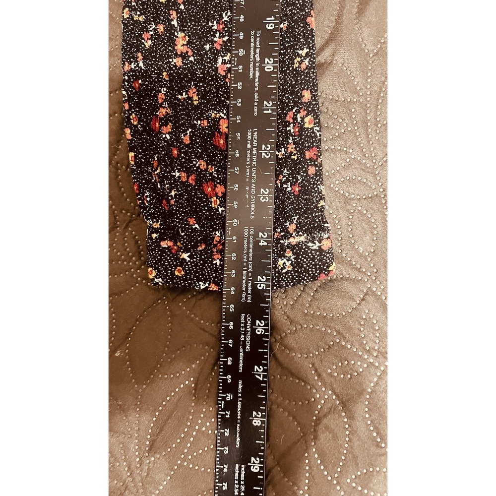 Knox Rose Women's Dark Floral Top Size L Peasant Long Sleeve Black Red Lace - Picture 15 of 16